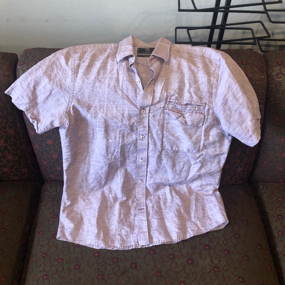 Linen/Cotton short sleeve button down shirt